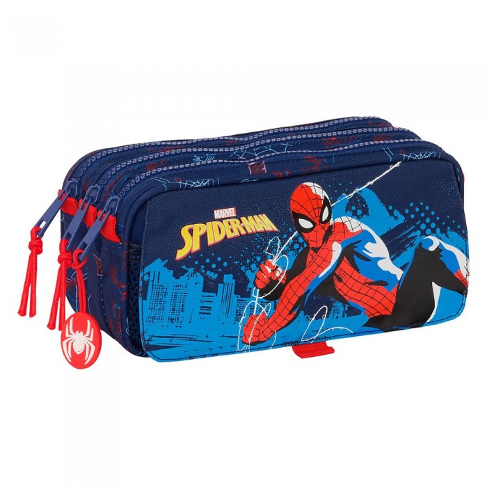 [해외]SAFTA 대형 트리플 필통 Spider-Man Neon 14140675989 Multicolor