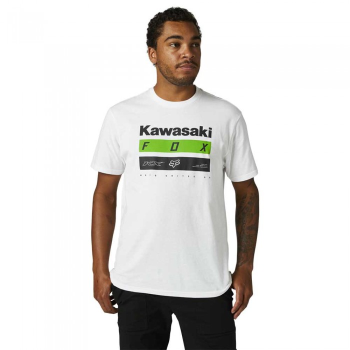 [해외]FOX RACING LFS Kawasaki Stripes Premium 반팔 티셔츠 14140669035 Optic White