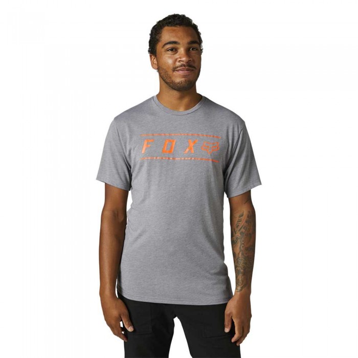 [해외]FOX RACING LFS Pinnacle 테크 반팔 크루넥 티셔츠 14140669078 Grey / Orange