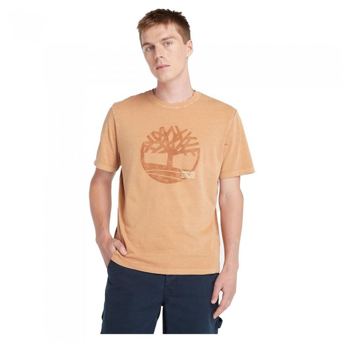 [해외]팀버랜드 반소매 티셔츠 Merrymack River Garment Dye 로고 Graphic 140594392 Wheat Boot