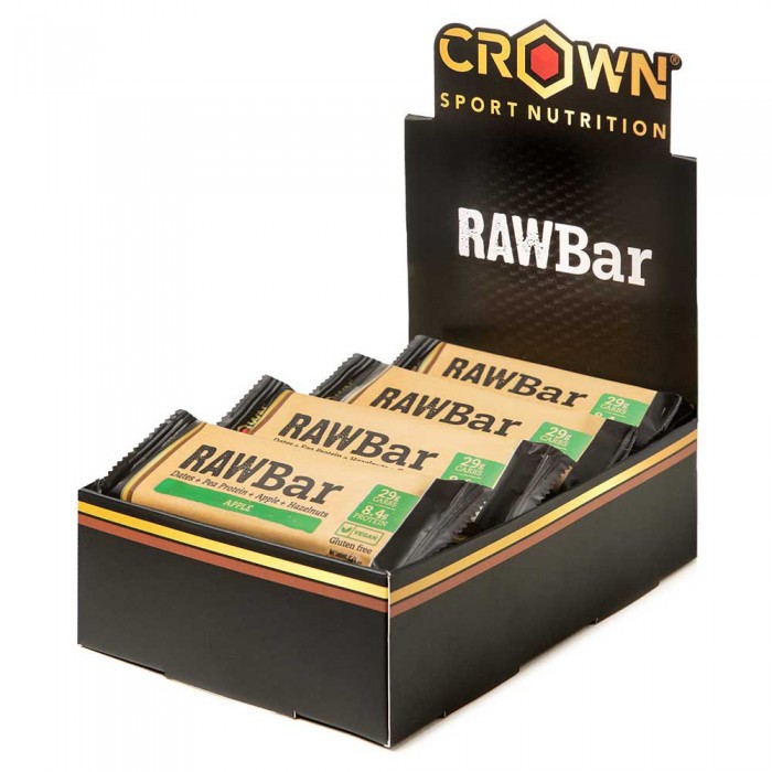 [해외]CROWN SPORT NUTRITION 애플 & 헤이즐넛 에너지바 박스 RAW Vegan 50g 12 단위 4140664179 Multicolor