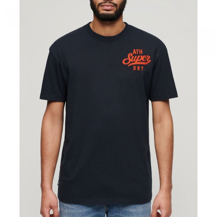 [해외]슈퍼드라이 반소매 티셔츠 Embroidered Superstate Ath 로고 140588026 Eclipse Navy