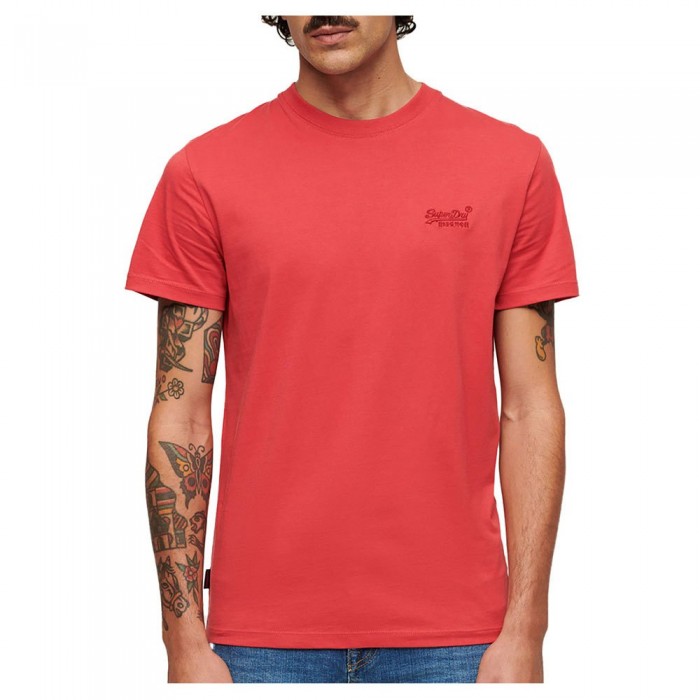 [해외]슈퍼드라이 반소매 티셔츠 Essential 로고 Embroidered Ub 140588076 Cardinal Red