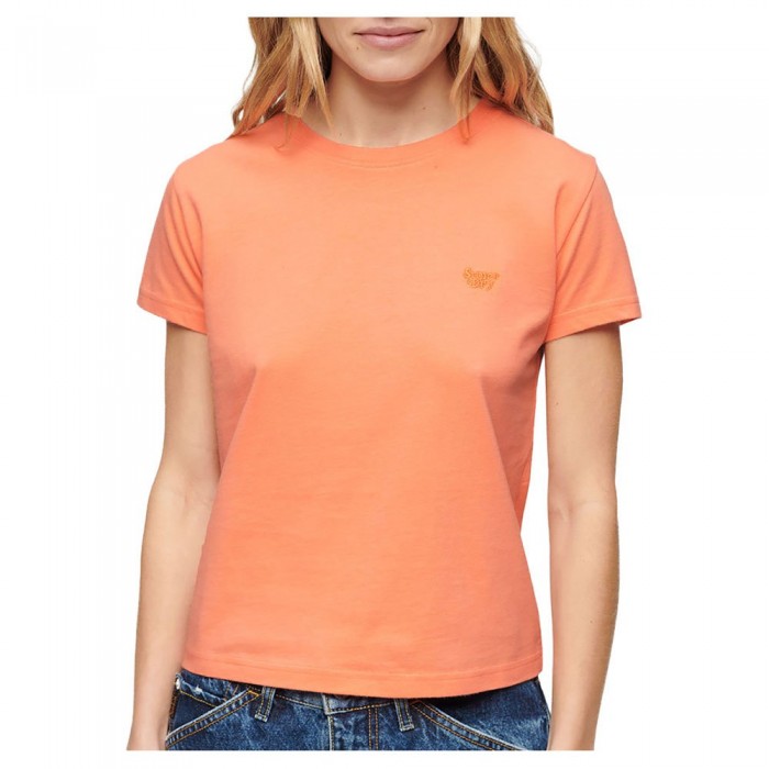 [해외]슈퍼드라이 반팔 라운드넥 티셔츠 Essential 로고 90´S 140588068 Fusion Coral