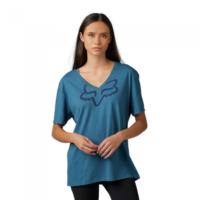 [해외]FOX RACING LFS Boundary 반팔 V넥 티셔츠 140412760 Dark Slate Blue