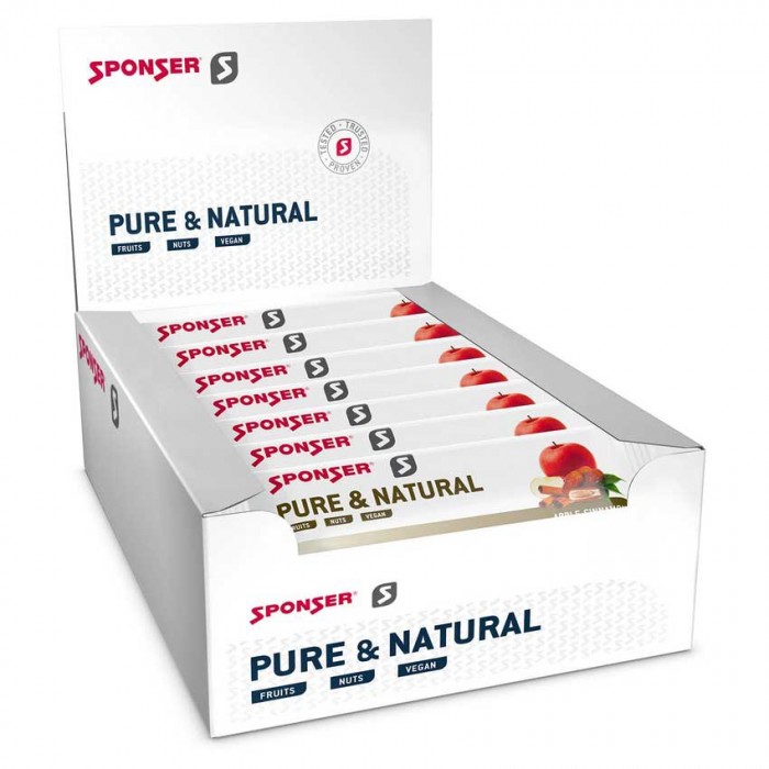 [해외]SPONSER SPORT FOOD 애플 & 시나몬 에너지바 박스 Pure & & 내추럴 50g 25 단위 4140720011 Multicolor