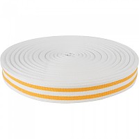 [해외]SPORTI FRANCE 50m 무도 벨트 7140671648 White / 2 Yellow Lines