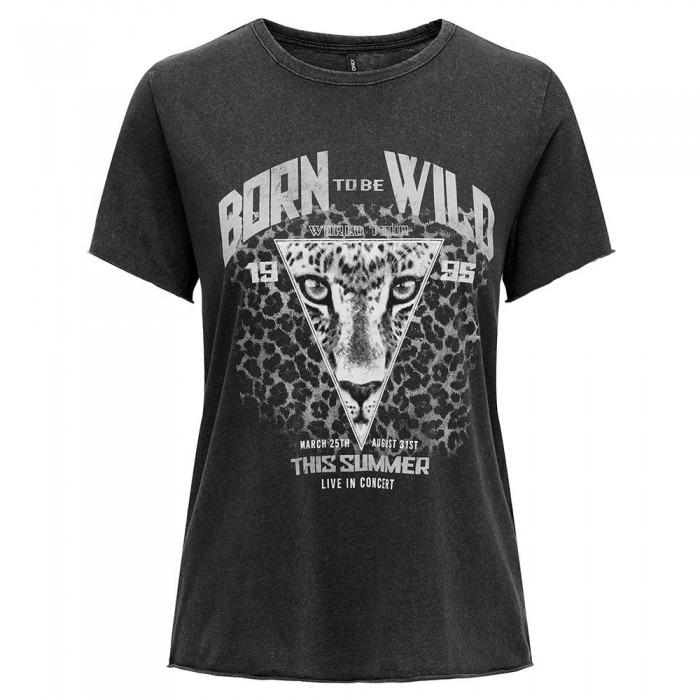 [해외]ONLY Lucy Reg 반팔 티셔츠 140297661 Black / Print Born To Be Wild