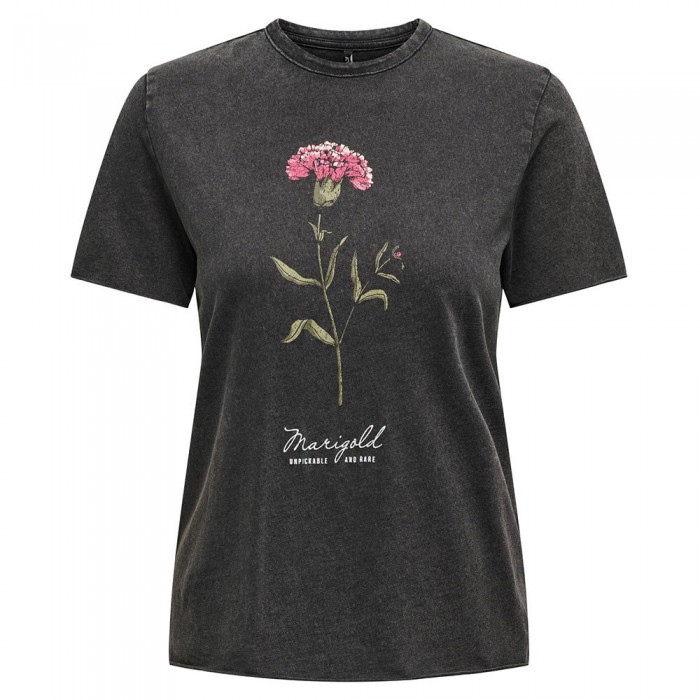 [해외]ONLY Lucy Reg 반팔 티셔츠 140297662 Black / Print Marigold Pink