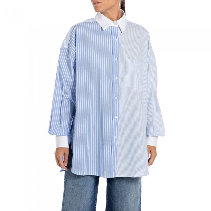 [해외]리플레이 긴 소매 셔츠 W2136.000.10338 140544658 Azure / Blue / White