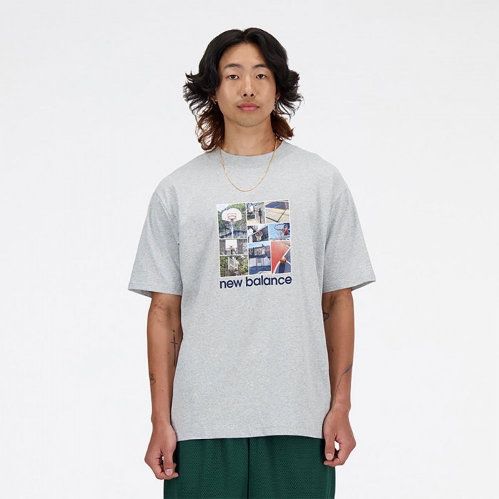 [해외]뉴발란스 반소매 티셔츠 Hoops Graphic 140541498 Athletic Grey Heather