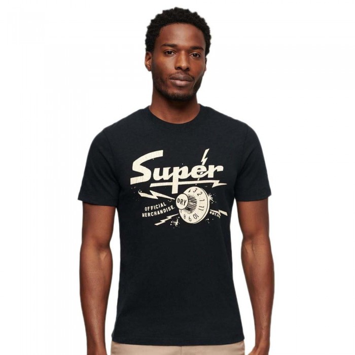 [해외]슈퍼드라이 반소매 티셔츠 Retro Rocker Graphic 140588512 Jet Black