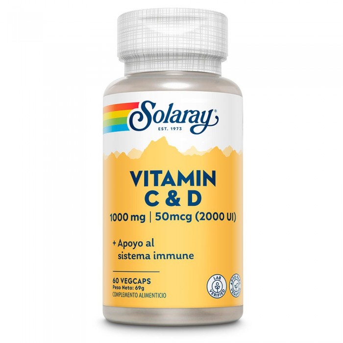 [해외]SOLARAY 비타민 C 1000mgr+D 2000UI 60 단위 6138063298 Orange