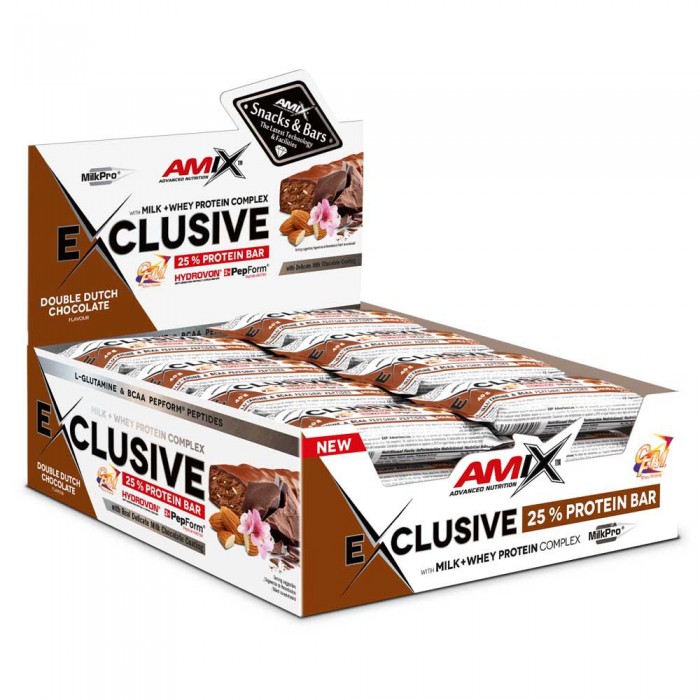 [해외]AMIX 프로틴 바 박스 더블 초콜릿 Exclusive 40g 24 단위 4140605013