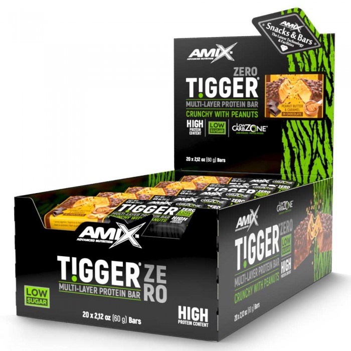 [해외]AMIX 단백질 바 박스 땅콩 버터 TiggerZero Multi-레이어 60g 20 단위 4140605049