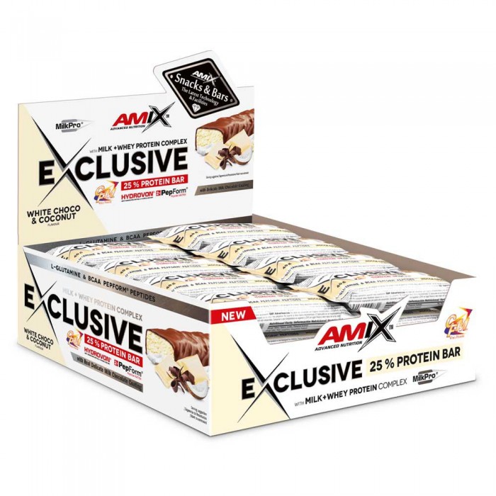 [해외]AMIX 프로틴 바 박스 화이트 초콜릿 Exclusive 40g 24 단위 14140605014