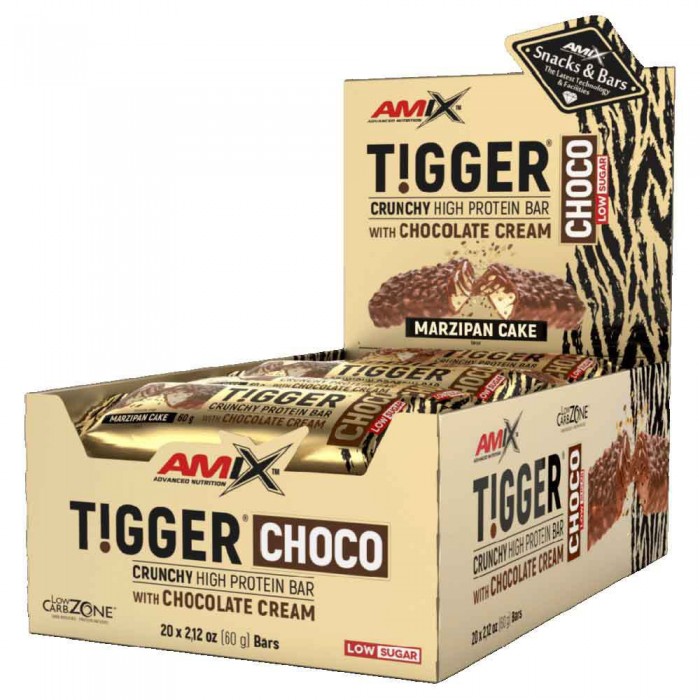 [해외]AMIX 단백질 바 박스 마지팬 케이크 TiggerZero Choco 60g 20 단위 14140605043