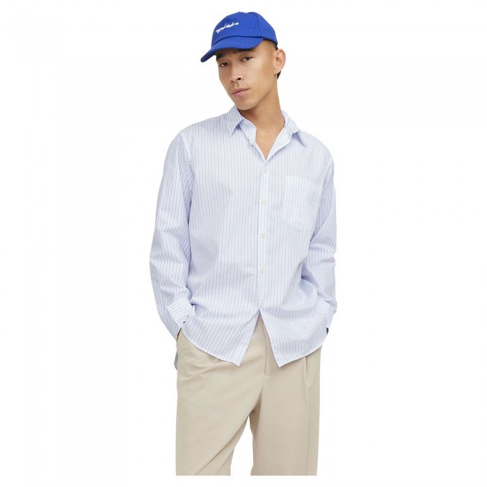 [해외]잭앤존스 긴 소매 셔츠 Bill Poplin Oversized 140690864 Cornflower Blue