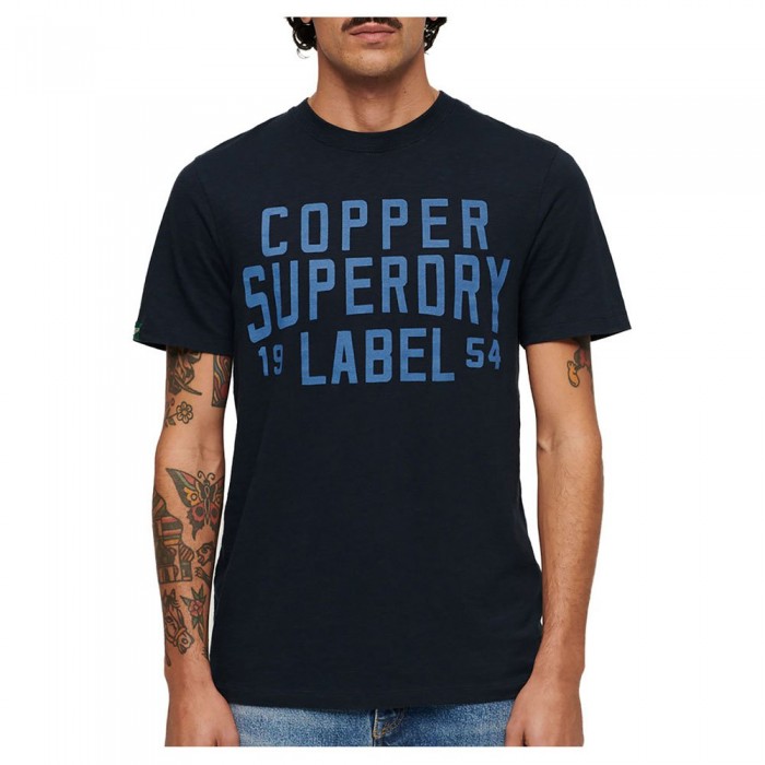 [해외]슈퍼드라이 Copper Label Workwear 반팔 티셔츠 140587947 Eclipse Navy Slub