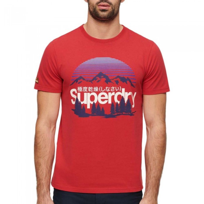 [해외]슈퍼드라이 반소매 티셔츠 Great Outdoors Graphic 140588240 Ferra Red Marl