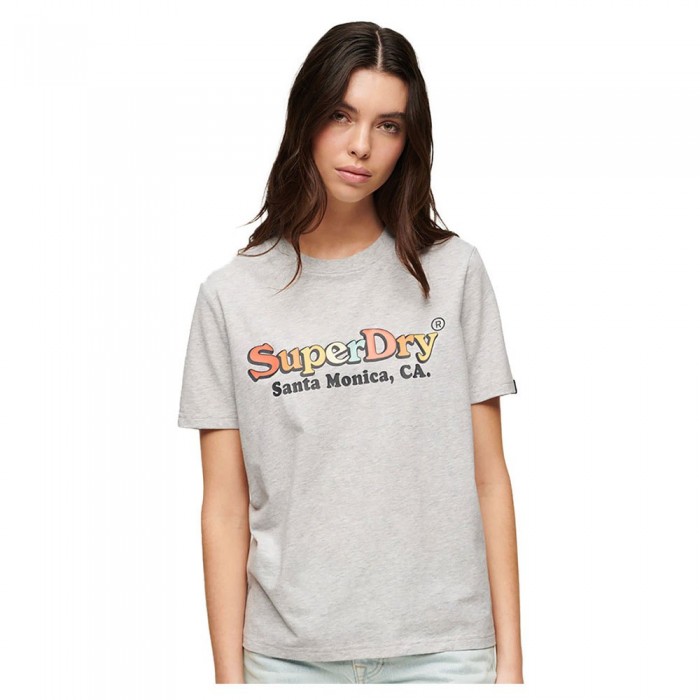 [해외]슈퍼드라이 반소매 티셔츠 레인bow 로고 Relaxed 140588494 Glacier Grey Marl