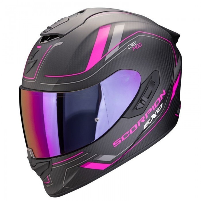 [해외]SCORPION EXO-1400 EVO II Carbon Air Mirage 풀페이스 헬멧 9140546441 Matt Black / Pink