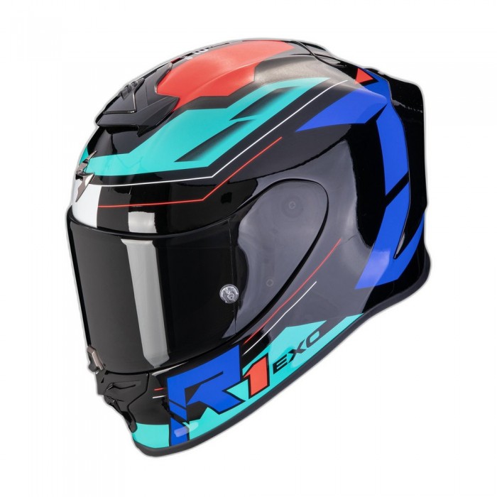 [해외]SCORPION EXO-R1 EVO 에어 Blaze 풀페이스 헬멧 9140546495 Black / Blue / Red
