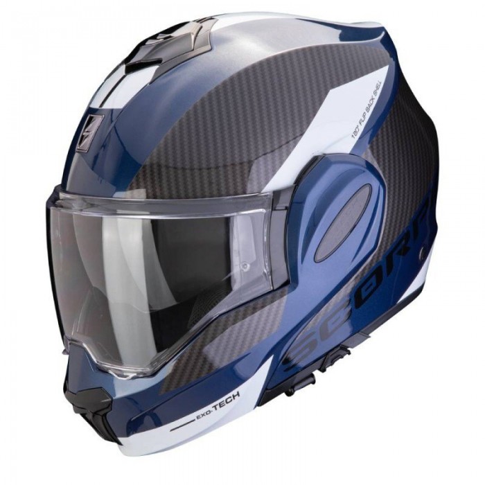 [해외]SCORPION EXO-테크 EVO 팀 컨버터블 헬멧 9140546531 Blue / Black / White