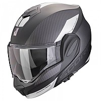 [해외]SCORPION EXO-테크 EVO 팀 컨버터블 헬멧 9140546532 Matt Black / Silver