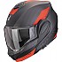 [해외]SCORPION EXO-테크 EVO 팀 컨버터블 헬멧 9140546533 Matt Black / Silver / Red