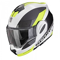 [해외]SCORPION EXO-테크 EVO 팀 컨버터블 헬멧 9140546534 White / Yellow Neon