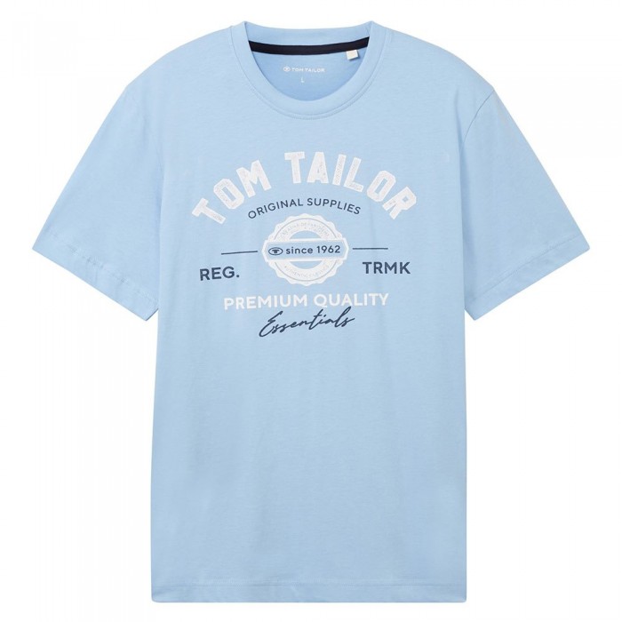 [해외]TOM TAILOR 1037735 로고 반팔 티셔츠 139908782 Washed Out Middle Blue