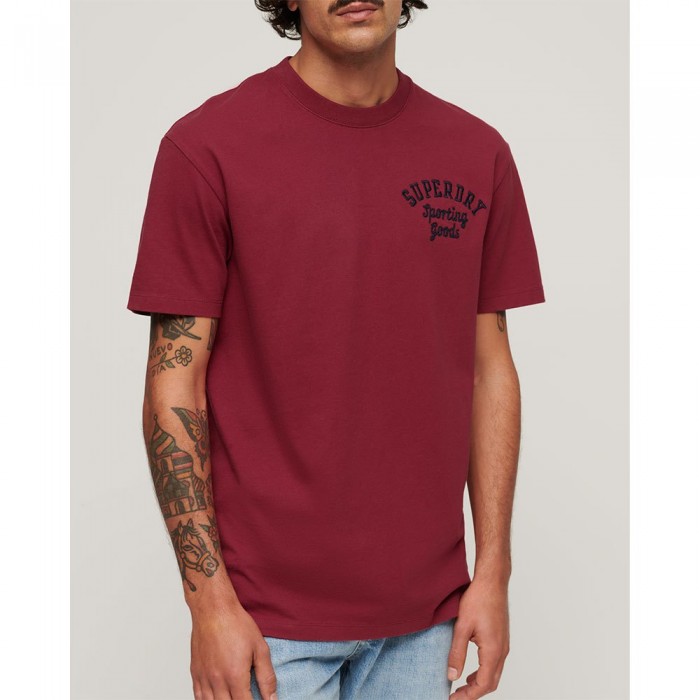[해외]슈퍼드라이 반소매 티셔츠 Embroidered Superstate Ath 로고 140588025 Chilli Pepper Red