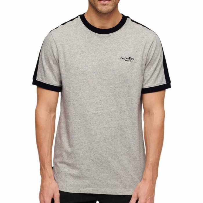 [해외]슈퍼드라이 반소매 티셔츠 Essential 로고 Retro St 140588129 Grey Fleck Marl / Black