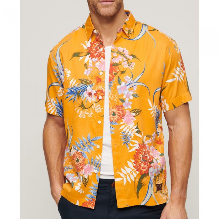 [해외]슈퍼드라이 Hawaiian 반팔 셔츠 140588257 Anemone Yellow