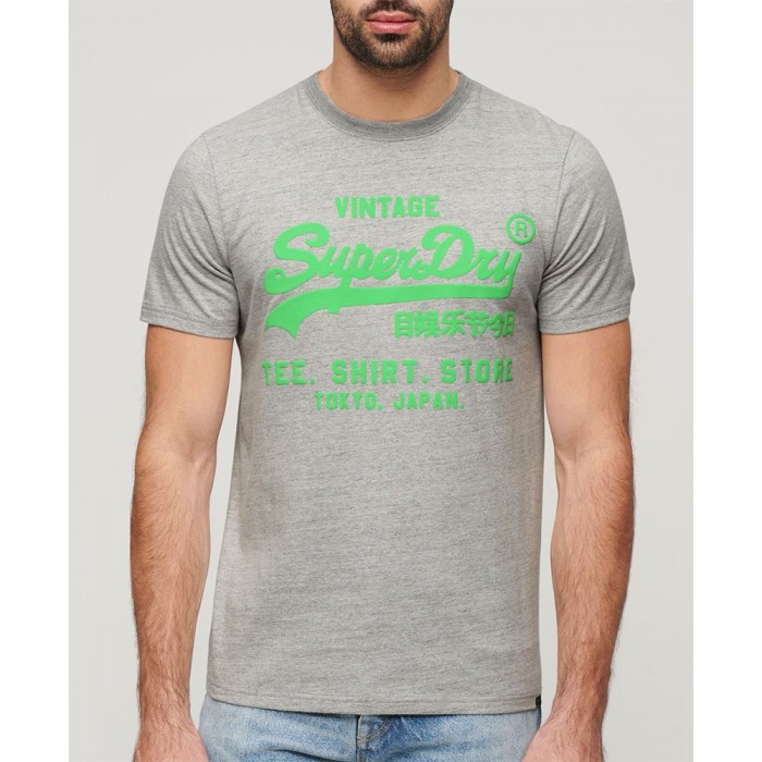 [해외]슈퍼드라이 반소매 티셔츠 Neon Vl 140588405 Athletic Grey Marl