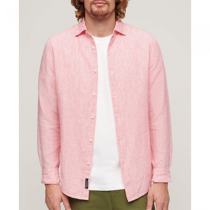 [해외]슈퍼드라이 Studios Casual 라인n 긴팔 셔츠 140588710 New House Pink Stripe