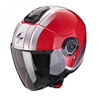 [해외]SCORPION EXO-City II Vel 오픈 페이스 헬멧 9140546484 Red / White