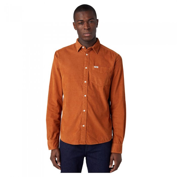 [해외]랭글러 긴 소매 셔츠 1 포켓 Regular Fit 140019545 Leather Brown?