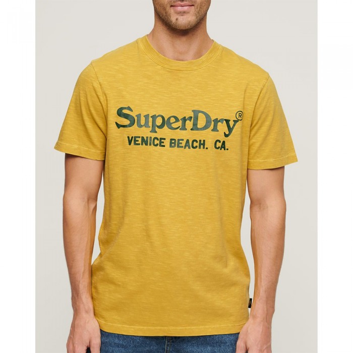 [해외]슈퍼드라이 반소매 티셔츠 Venue Classic 로고 140588865 Oil Yellow Slub