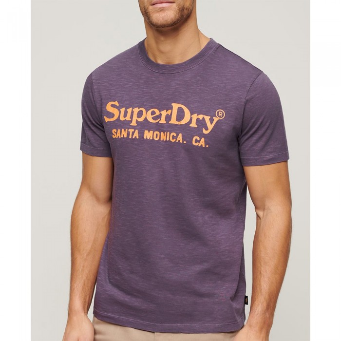 [해외]슈퍼드라이 반소매 티셔츠 Venue Classic 로고 140588866 Soot Purple Slub