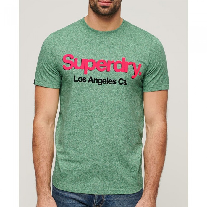 [해외]슈퍼드라이 코어 로고 Classic Washed 반팔 티셔츠 140587965 Bright Green Grit