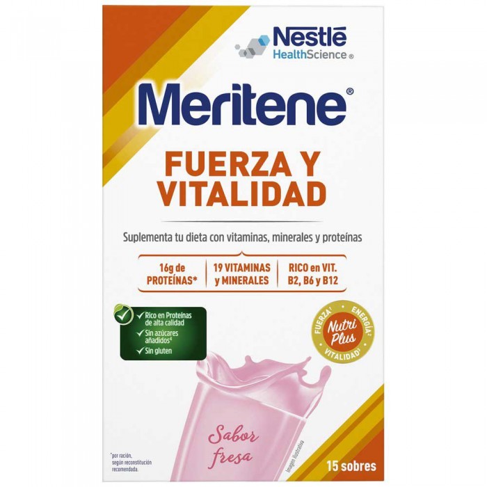 [해외]MERITENE 힘과 활력 건강 보조 식품 딸기 15x30 Gr 4139113922