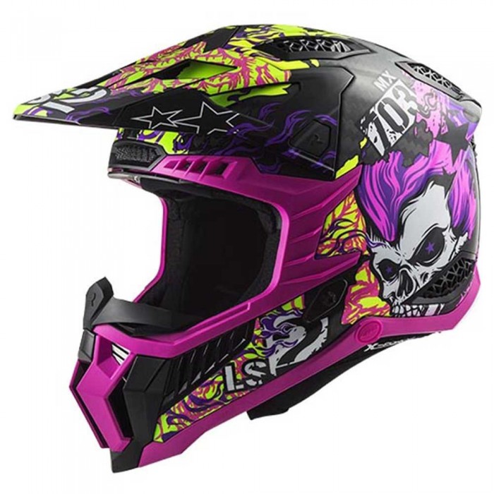 [해외]LS2 MX703 Carbon X-포스 Fireskull 오프로드 헬멧 9140764403 Violet