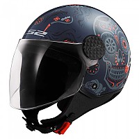 [해외]LS2 OF558 Sphere Lux II Maxca 오픈 페이스 헬멧 9140764422 Cobalt Orange