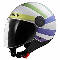 [해외]LS2 OF558 Sphere Lux II Swirl 오픈 페이스 헬멧 9140764429 Gloss White / Rainbow