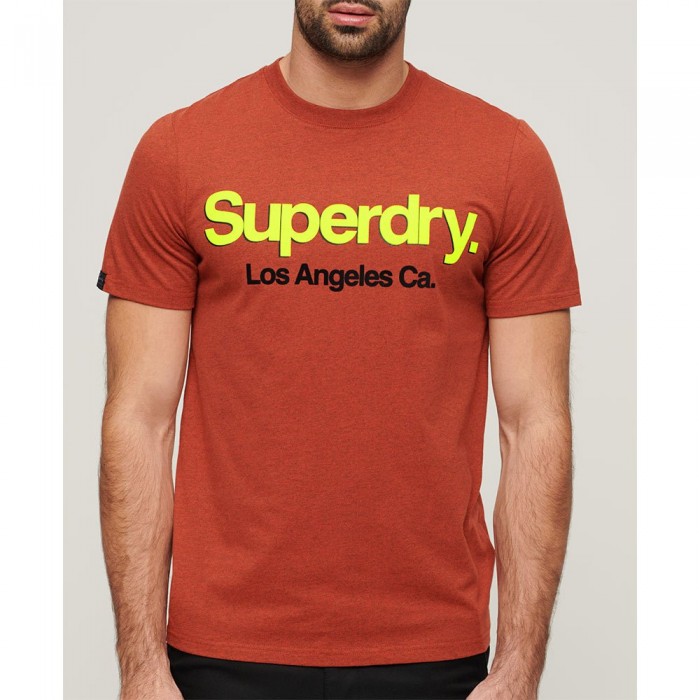 [해외]슈퍼드라이 반소매 티셔츠 코어 로고 Classic Washed 140587964 Arizona Orange Grit
