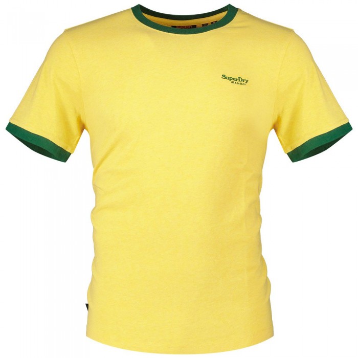 [해외]슈퍼드라이 반소매 티셔츠 Essential 로고 Ringer 140588134 Canary Yellow Marl / Drop Kick Green