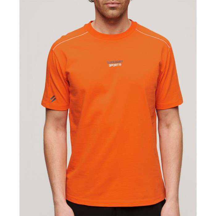 [해외]슈퍼드라이 반소매 티셔츠 Sport 테크 로고 Relaxed 140588622 Orange Tiger