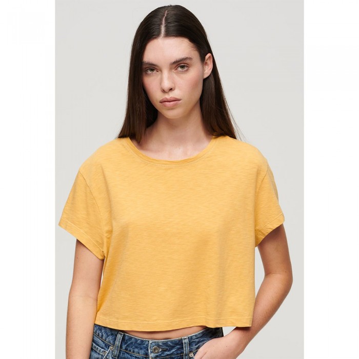 [해외]슈퍼드라이 반소매 티셔츠 Slouchy Cropped 140588554 Sauterne Yellow